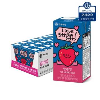연세유업 딸기우유 190ml 24팩